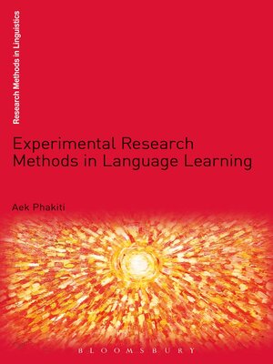 cover image of Experimental Research Methods in Language Learning